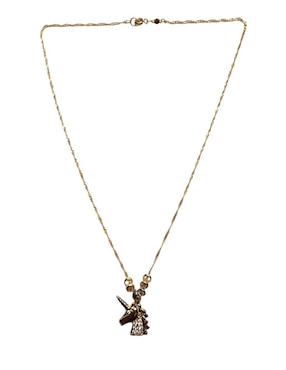 Collar con dije de unicornio Limerence By Claudia Herrera Arcoiris de oro laminado 14 K
