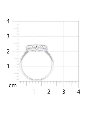 Anillo circular Joyerías Bizzarro 14 k de oro blanco diamante brillante