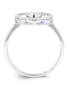 Anillo circular Joyerías Bizzarro 14 k de oro blanco diamante brillante