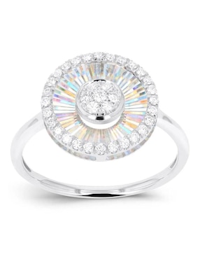 Anillo circular Joyerías Bizzarro 14 k de oro blanco diamante brillante