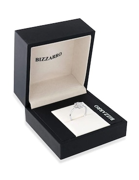 Anillo de flor Joyerías Bizzarro 14 k de oro blanco diamante brillante