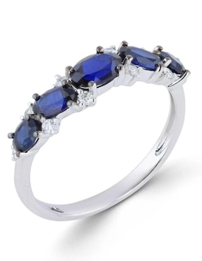 Anillo circular Joyerías Bizzarro 14 k de oro blanco diamante brillante
