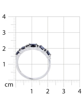 Anillo circular Joyerías Bizzarro 14 k de oro blanco diamante brillante