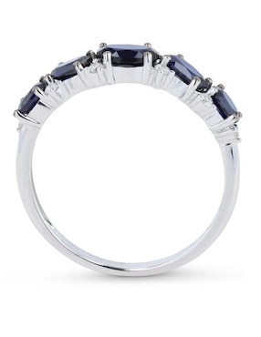 Anillo circular Joyerías Bizzarro 14 k de oro blanco diamante brillante