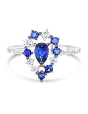 Anillo de diamante Joyerías Bizzarro 14 k de oro blanco diamante brillante
