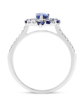 Anillo de diamante Joyerías Bizzarro 14 k de oro blanco diamante brillante