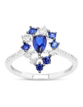 Anillo de diamante Joyerías Bizzarro 14 k de oro blanco diamante brillante