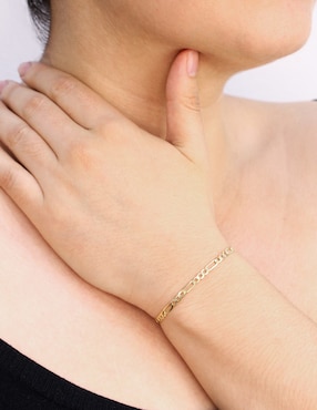 Pulsera Dinasti de oro amarillo 14 k Dinasti con acabado diamantado