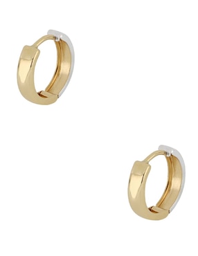 Aretes Huggies Dinasti de oro amarillo 14 K con acabado pulido