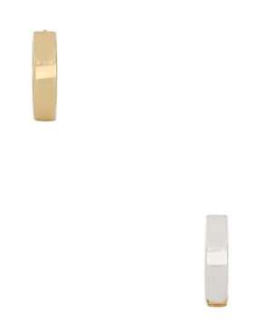 Aretes Huggies Dinasti de oro amarillo 14 K con acabado pulido