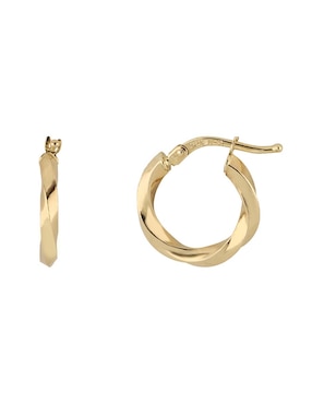 Arracadas Dinasti de oro amarillo 14 K con acabado pulido