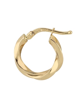 Arracadas Dinasti de oro amarillo 14 K con acabado pulido