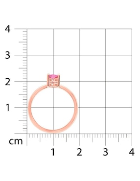 Anillo de corazón Joyerías Bizzarro 14 k de oro rosa zirconia brillante