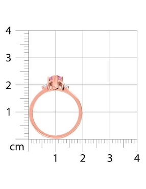 Anillo de corazón Joyerías Bizzarro 14 k de oro rosa zirconia brillante