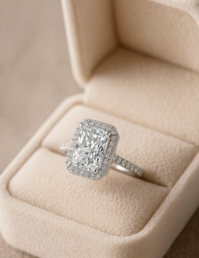 Anillo de compromiso de plata P 925 Yoiko Étoile moissanita