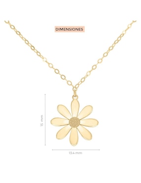 Colgante Y Dije de flor Fianelli lisa de oro 14 K