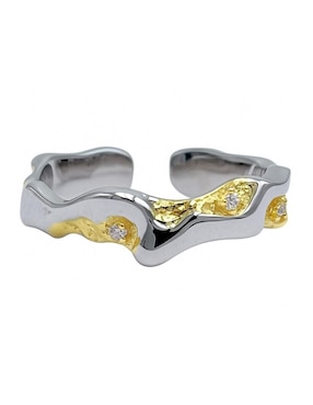 Anillo Aretize Brillo de plata P 925 con acabado baño de oro