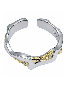 Anillo Aretize Brillo de plata P 925 con acabado baño de oro