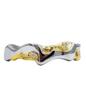 Anillo Aretize Brillo de plata P 925 con acabado baño de oro