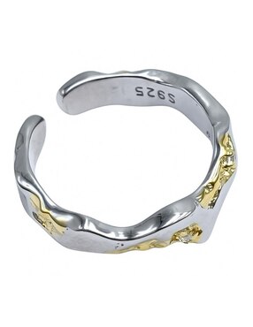 Anillo Aretize Brillo de plata P 925 con acabado baño de oro