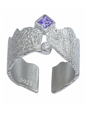 Anillo con gema Aretize Vintage P 925 de plata zirconia semi mate