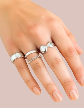 Anillo Aretize Asimétrico P 925 de plata brillante