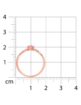 Anillo de corazón Joyerías Bizzarro 14 k de oro rosa zirconia brillante