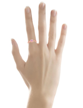 Anillo de corazón Joyerías Bizzarro 14 k de oro rosa zirconia brillante