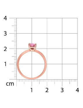 Anillo de corazón Joyerías Bizzarro 14 k de oro rosa zirconia brillante