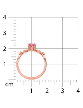 Anillo de corazón Joyerías Bizzarro 14 k de oro rosa zirconia brillante