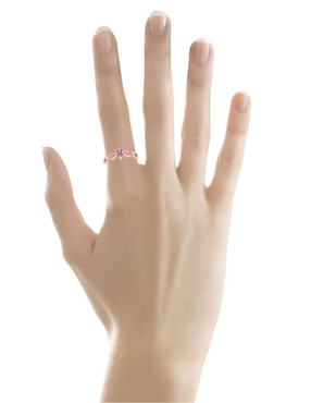 Anillo de corazón Joyerías Bizzarro 14 k de oro rosa zirconia brillante