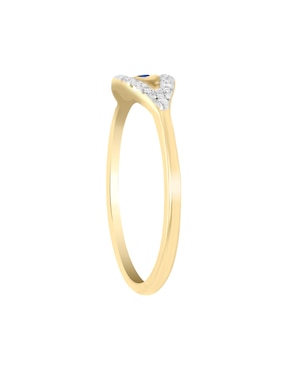 Anillo con gema de ojo Fascinare Drusila 14 k de oro amarillo zafiro y diamante brillante