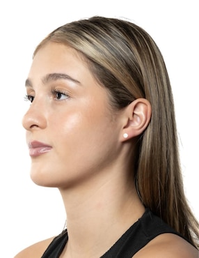 Broqueles Mancini con acabado liso perla