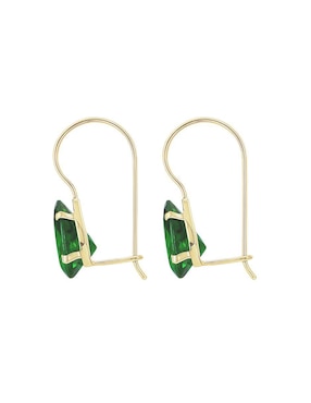 Arete corto de gota mancini de oro 10 k con acabado brillante zirconia