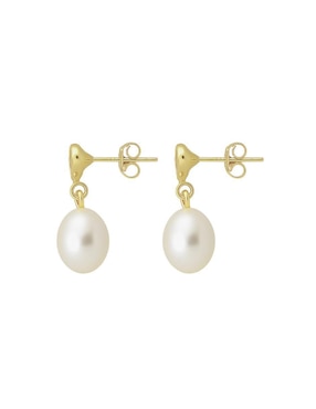 Aretes de corazón Mancini de oro 14 K con acabado brillante zirconia