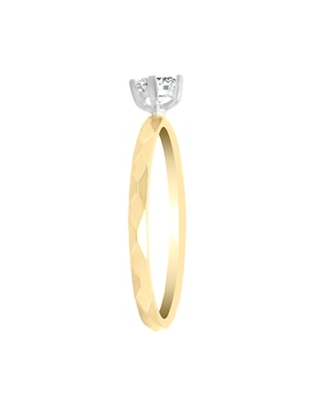 Solitario de oro amarillo 14 k Klamore Katrina diamante