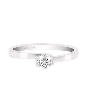 Solitario de oro blanco 14 k Klamore Estel diamante