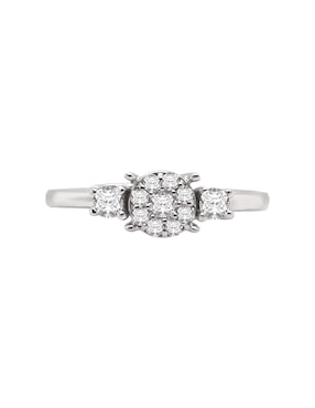 Solitario de oro blanco 14 k Klamore Olena diamante