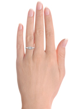 Solitario de oro blanco 14 k Klamore Olena diamante