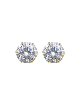 Broqueles circulares Mancini de oro 18 K con acabado brillante zirconia