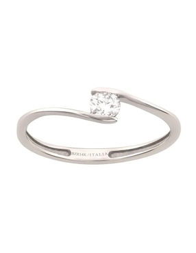 Solitario de oro blanco 14 k Joyerías Bizzarro diamante