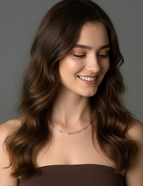 Collar de eslabones Aretize Brillo de plata P 925