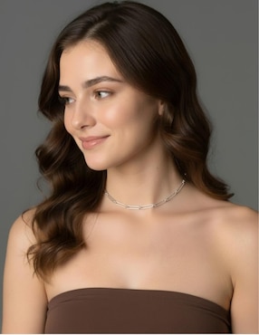 Collar de eslabones Aretize Brillo de plata P 925