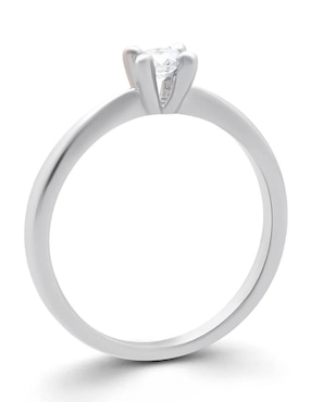Solitario de oro blanco 14 k Joyerías Bizzarro diamante