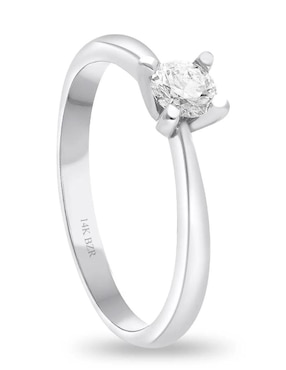 Solitario de oro blanco 14 k Joyerías Bizzarro diamante