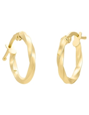 Arracadas redondas Cristal Joyas de oro amarillo 14 k