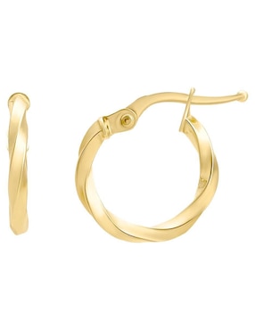Arracadas redondas Cristal Joyas de oro amarillo 14 k