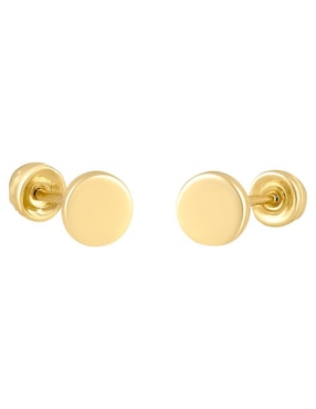 Broqueles circular Cristal Joyas de oro amarillo 14 k