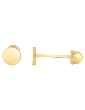 Broqueles circular Cristal Joyas de oro amarillo 14 k