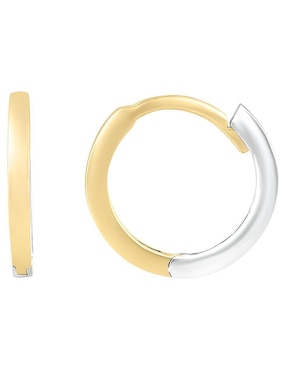 Huggies redondos Cristal Joyas de oro amarillo 14 k